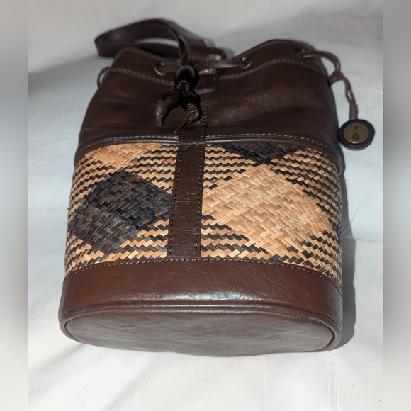 The Sak Brown Weave and Leather Backpack. - Picture 9 of 10